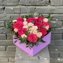 Цветочная композиция из Розы в коробке #REPLACE_PRED# Новосадовый